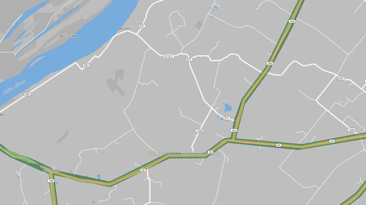 Spring Grove, KY Map of Noise Levels in Spring Grove