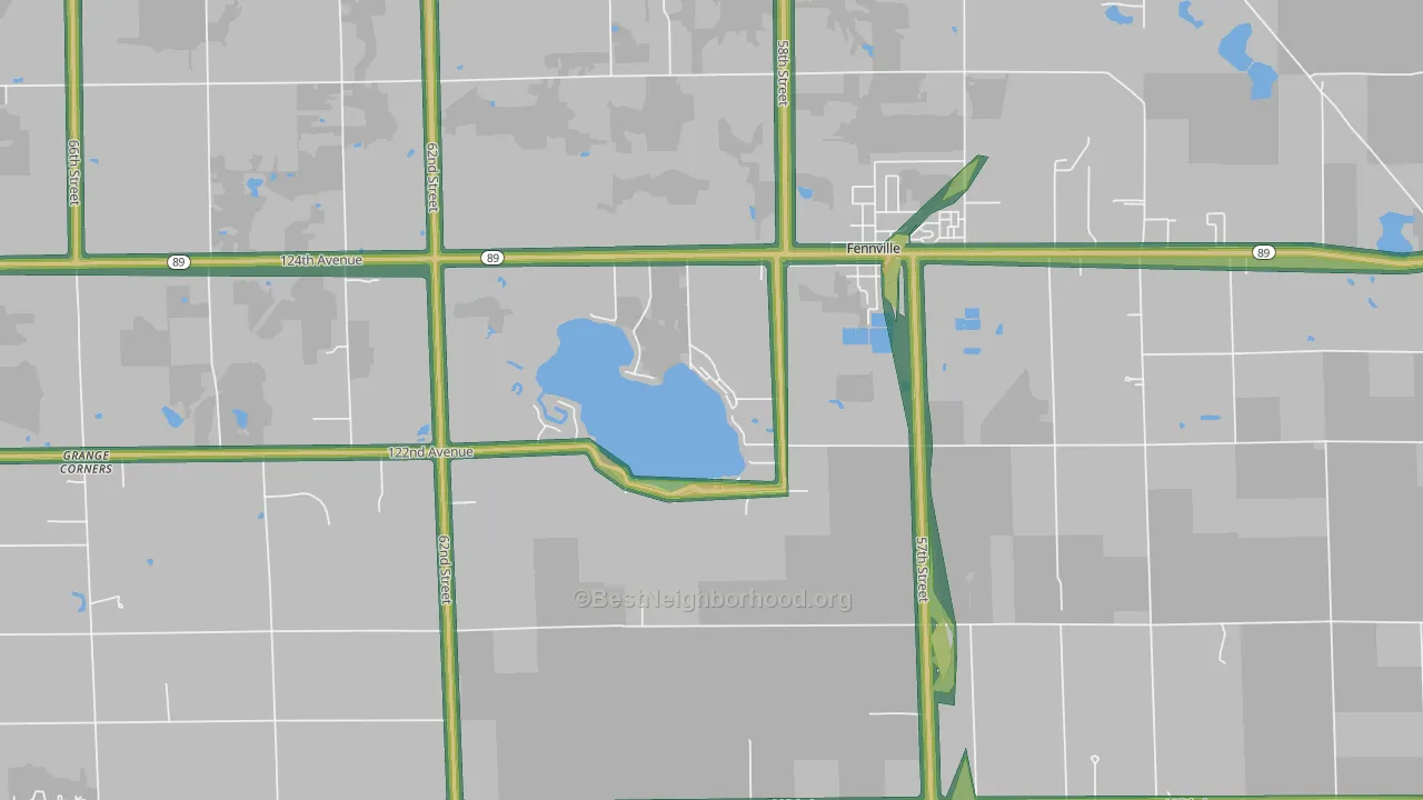 Spring Grove, MI Map of Noise Levels in Spring Grove