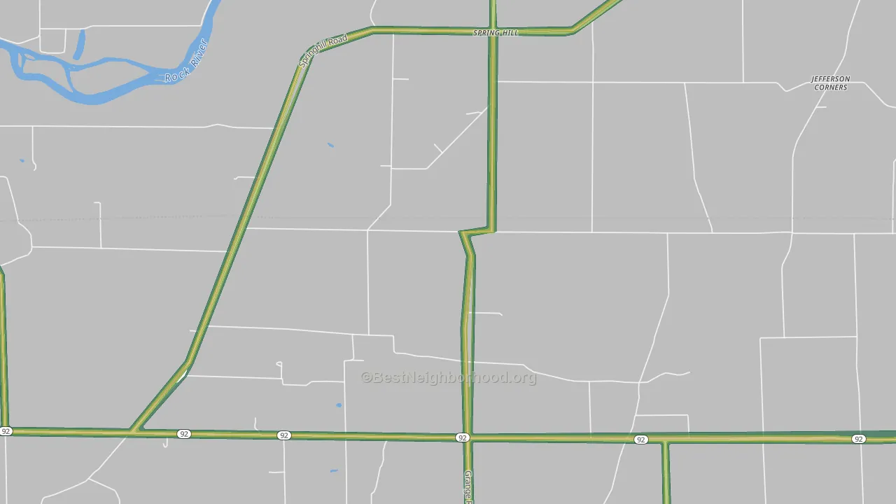 Spring Hill, IL Map of Noise Levels in Spring Hill