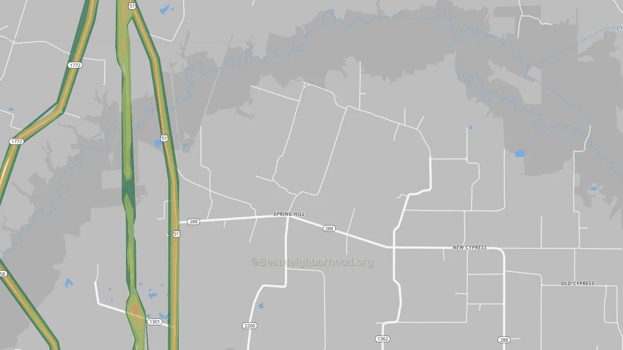 Spring Hill, KY Map of Noise Levels in Spring Hill