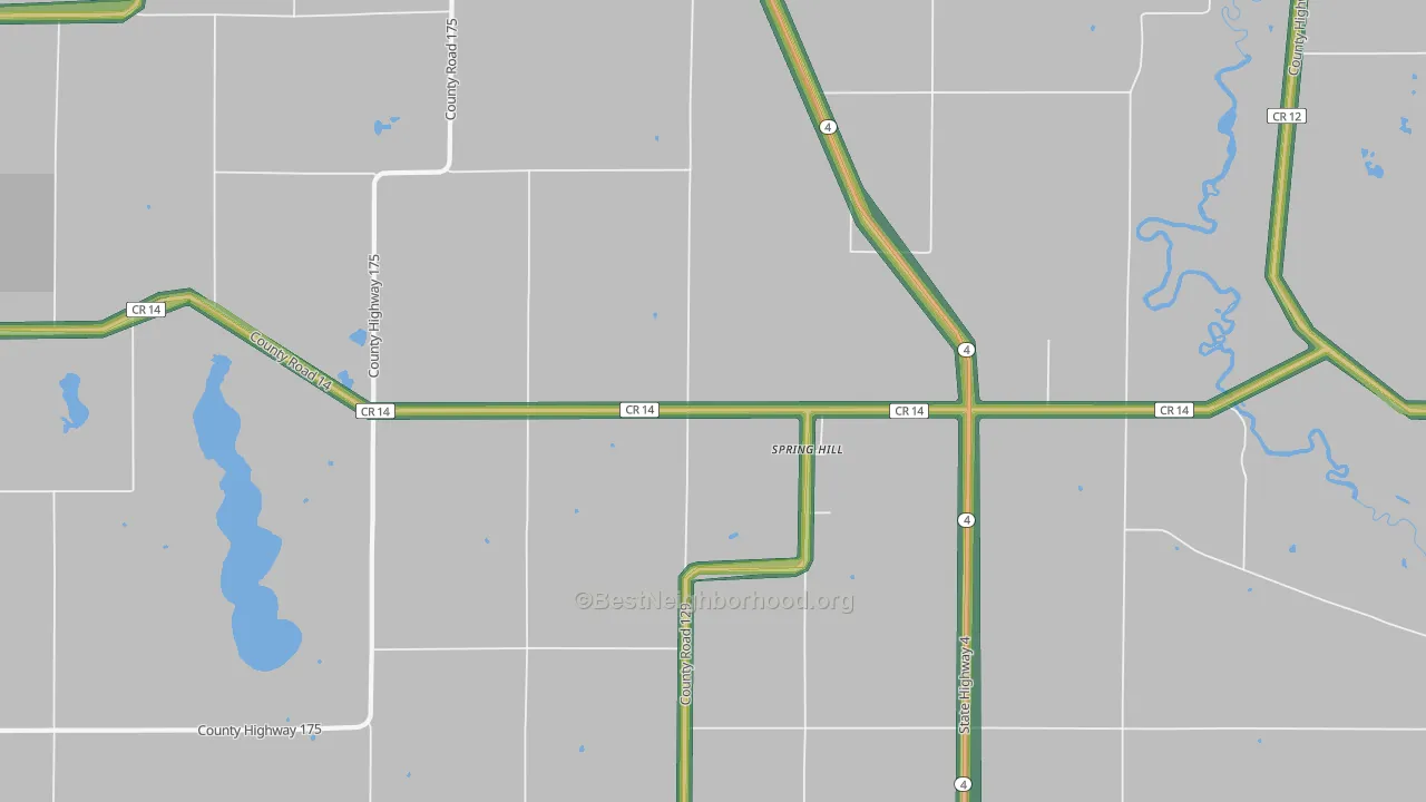 Spring Hill, MN Map of Noise Levels in Spring Hill