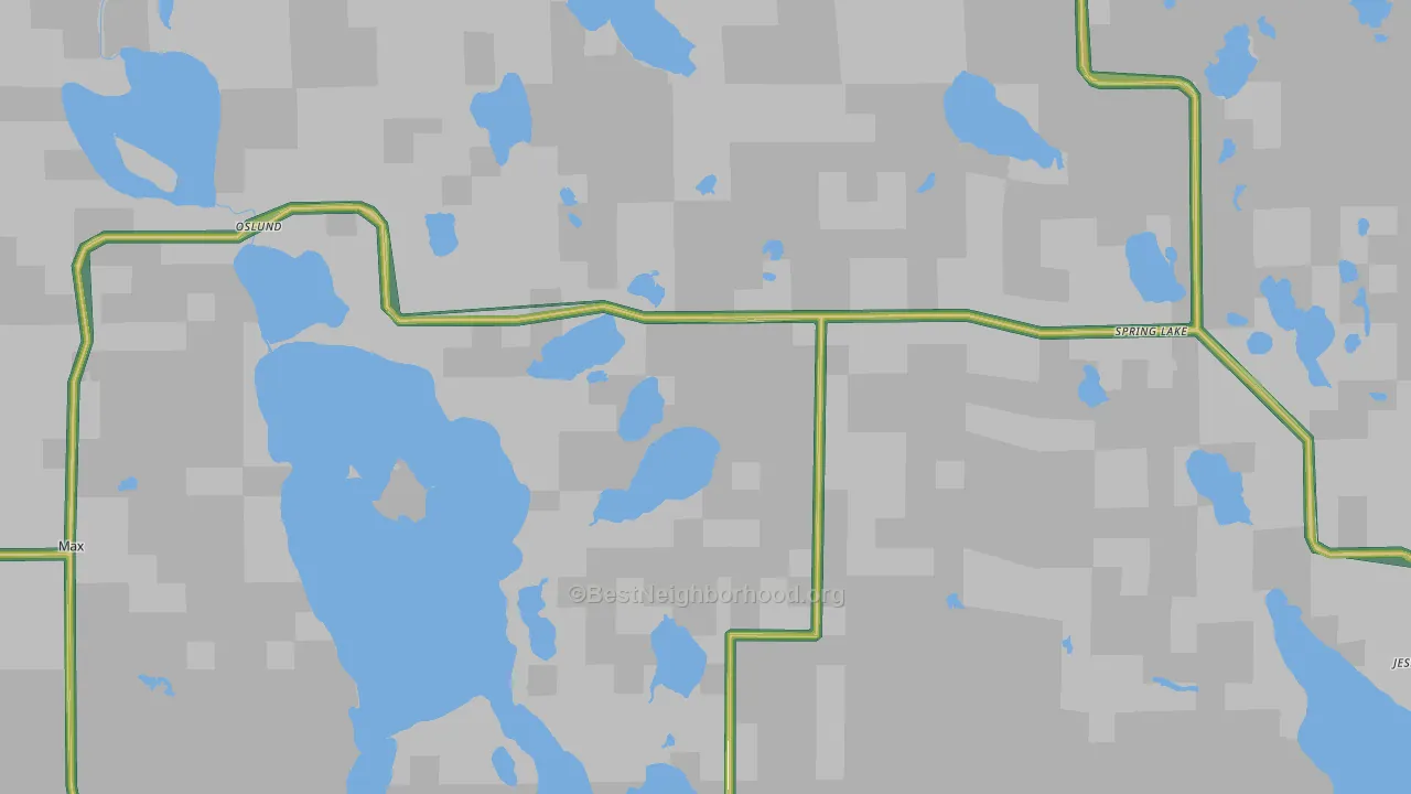 Spring Lake, MN Map of Noise Levels in Spring Lake