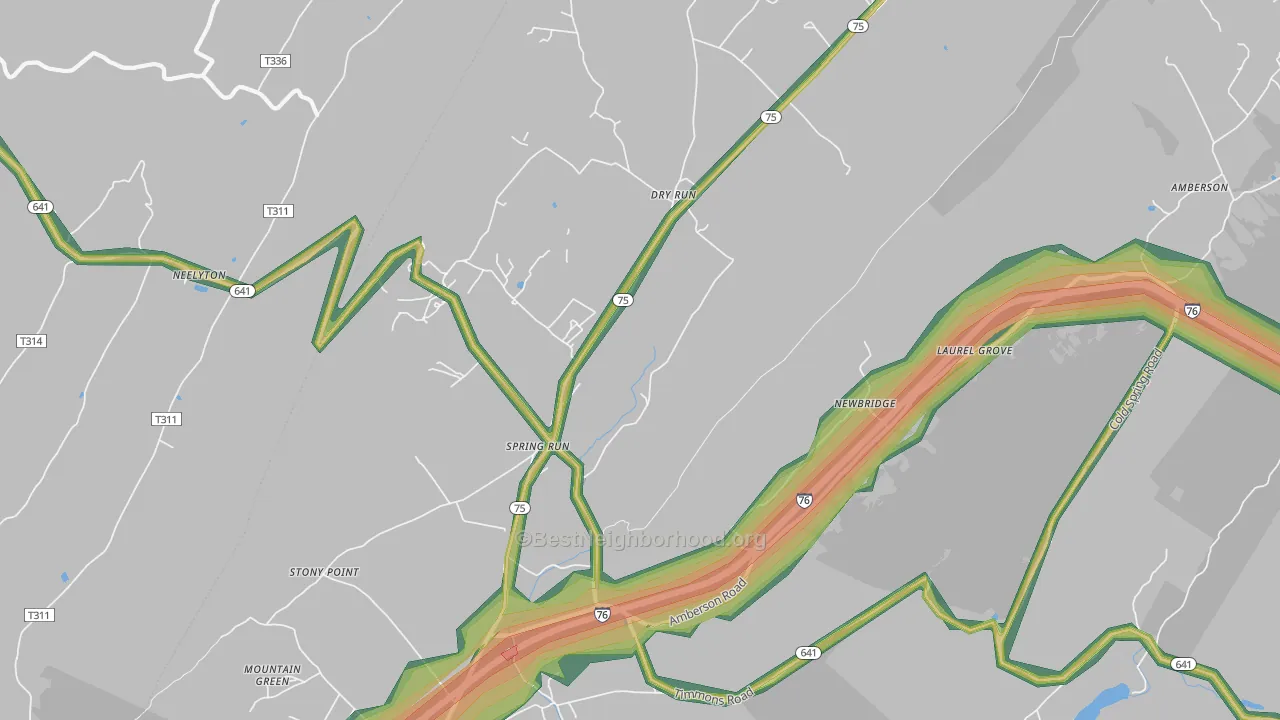 Spring Run, PA Map of Noise Levels in Spring Run