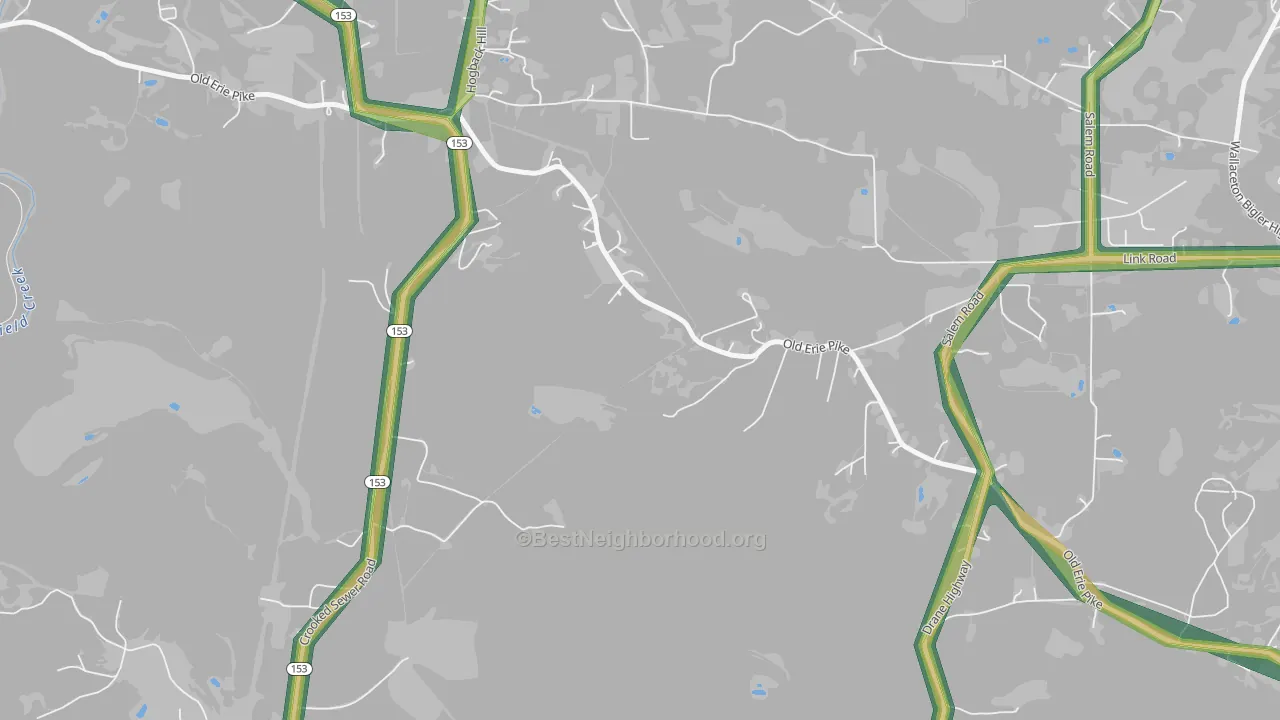 Spring Valley, PA Map of Noise Levels in Spring Valley