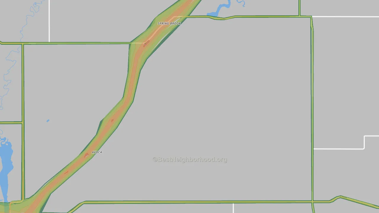 Springbrook, ND Map of Noise Levels in Springbrook