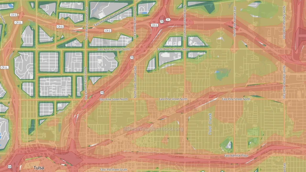 Springdale, Tulsa, OK Map of Noise Levels in Springdale