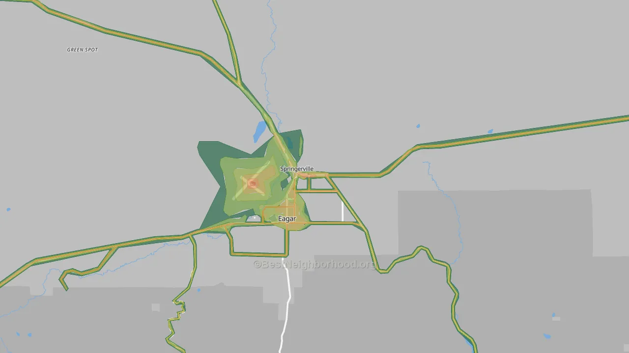 Springerville, AZ Map of Noise Levels in Springerville