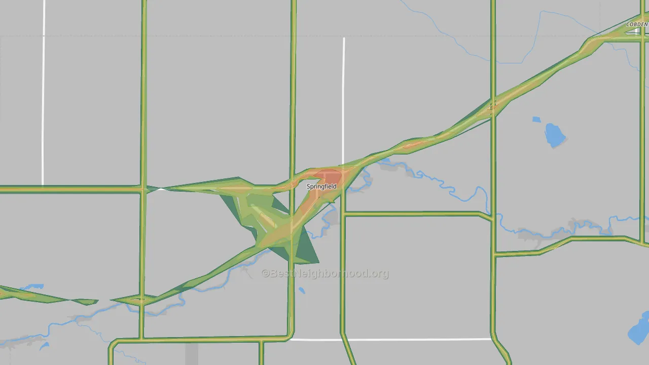 Springfield, MN Map of Noise Levels in Springfield