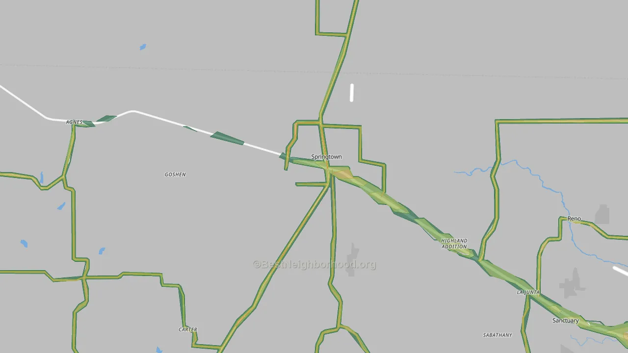 Springtown, TX Map of Noise Levels in Springtown