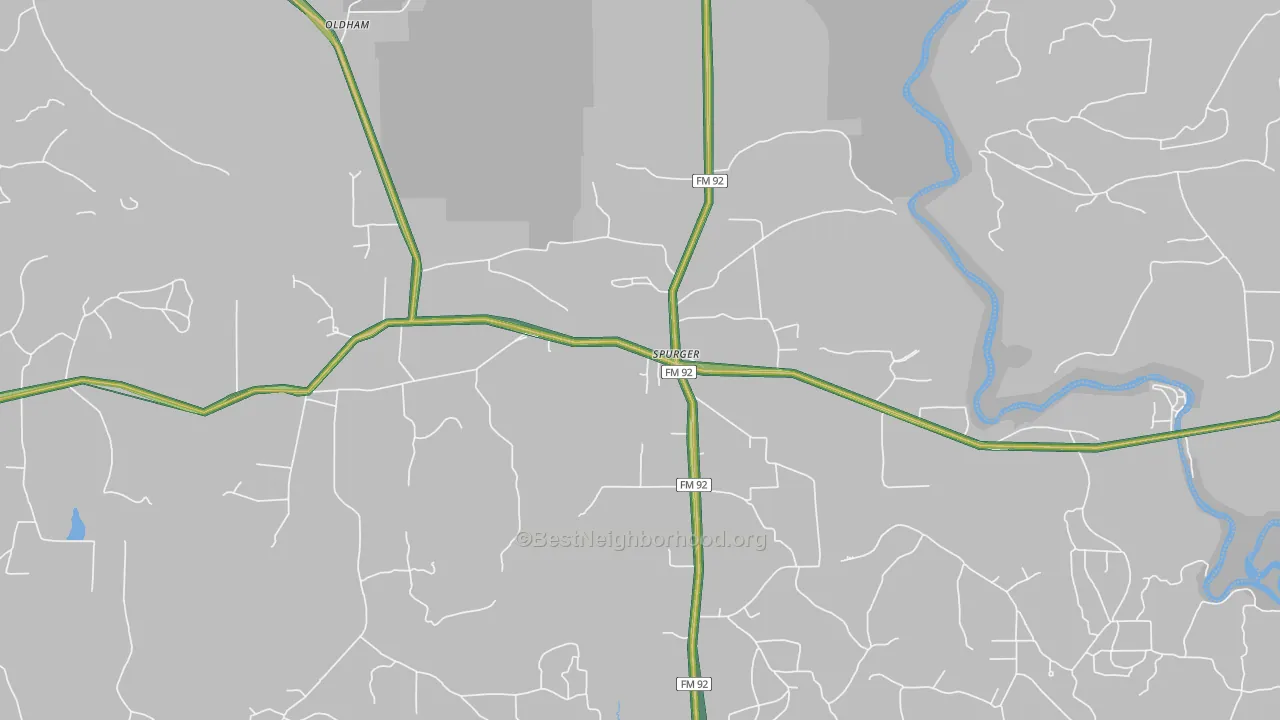 Spurger, TX Map of Noise Levels in Spurger