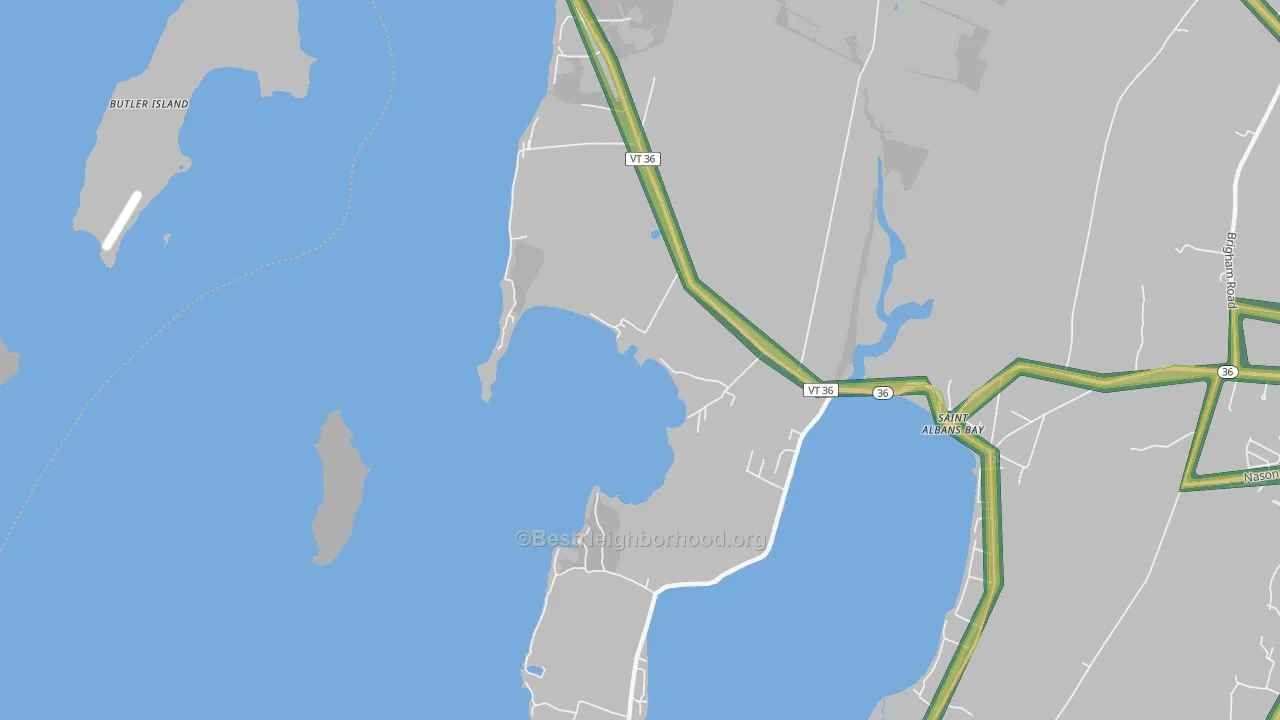 St. Albans Bay, VT Map of Noise Levels in St. Albans Bay