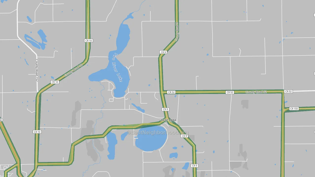 St. Anna, MN Map of Noise Levels in St. Anna