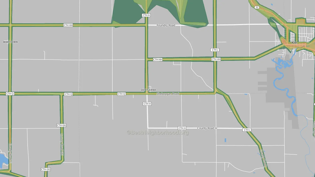 St. Anna, WI Map of Noise Levels in St. Anna