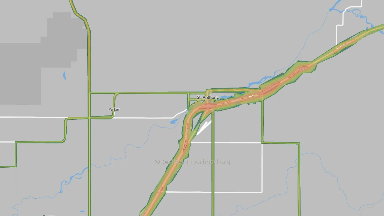 St. Anthony, ID Map of Noise Levels in St. Anthony
