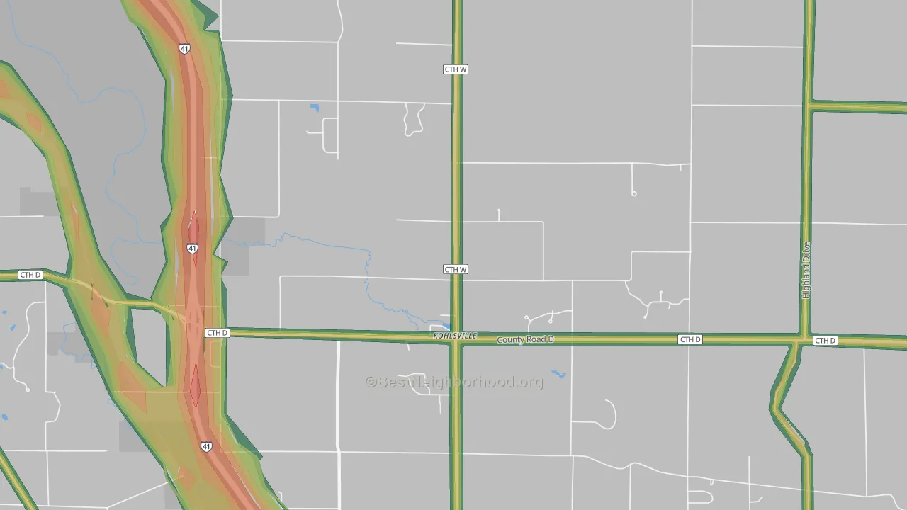 St. Anthony, WI Map of Noise Levels in St. Anthony