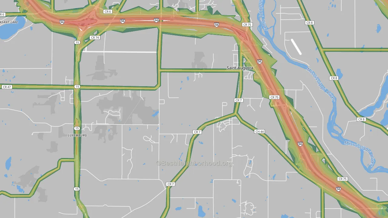 St. Augusta, MN Map of Noise Levels in St. Augusta