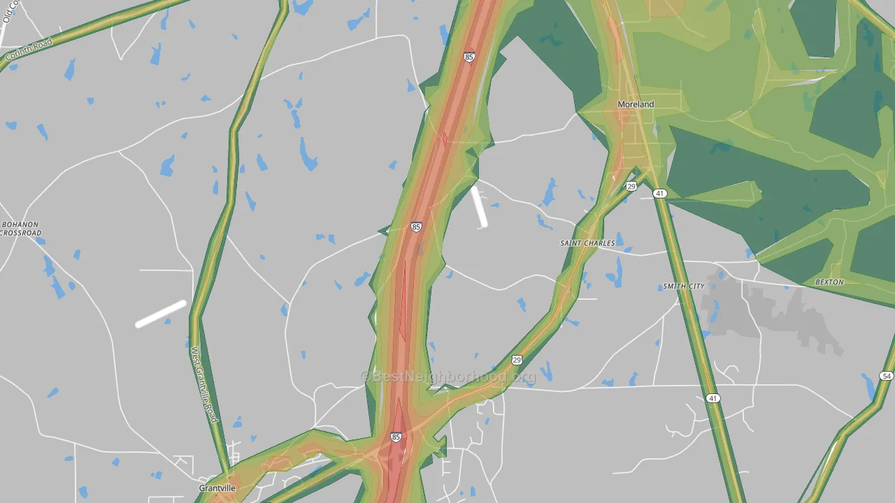 St. Charles, GA Map of Noise Levels in St. Charles