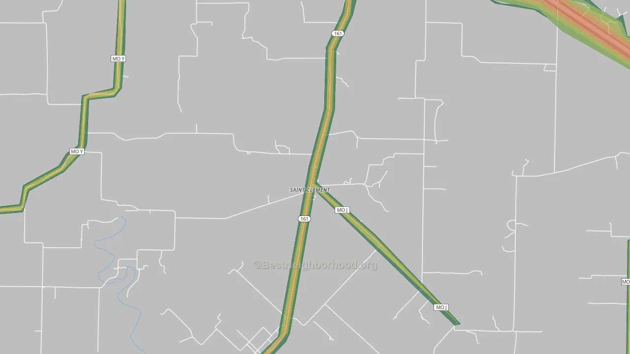St. Clement, MO Map of Noise Levels in St. Clement