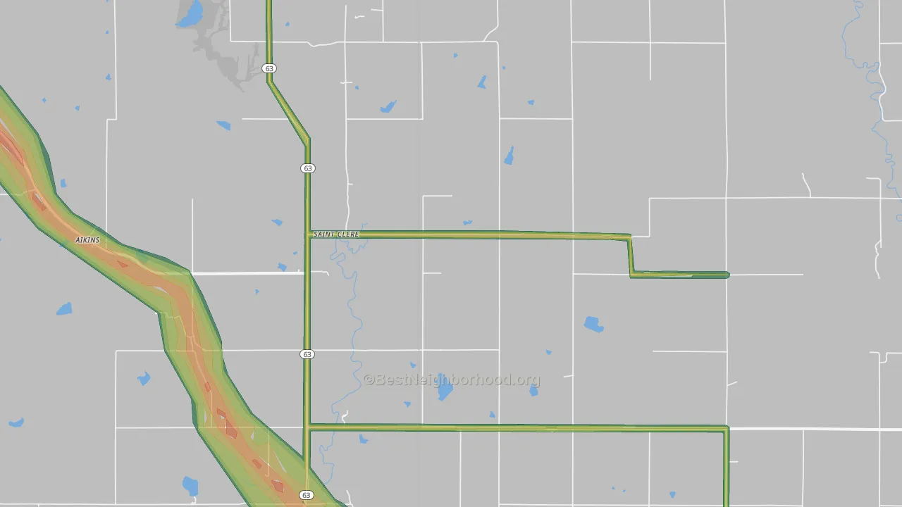 St. Clere, KS Map of Noise Levels in St. Clere