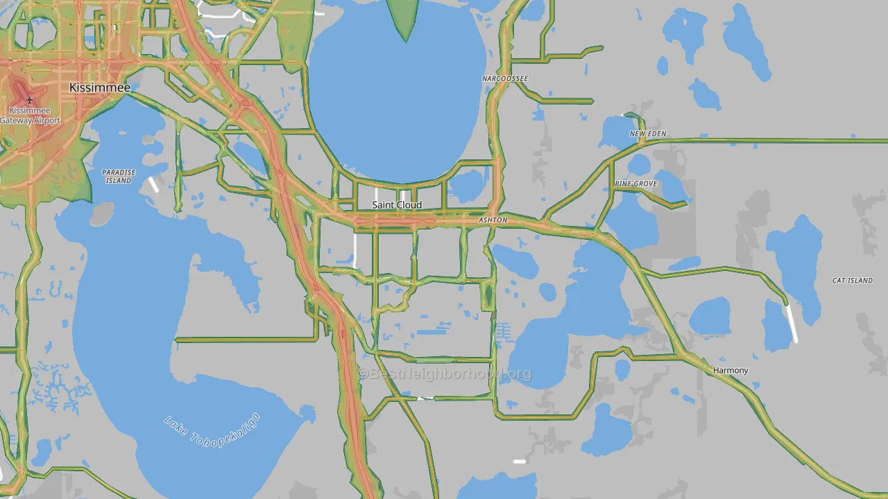St. Cloud, FL Map of Noise Levels in St. Cloud