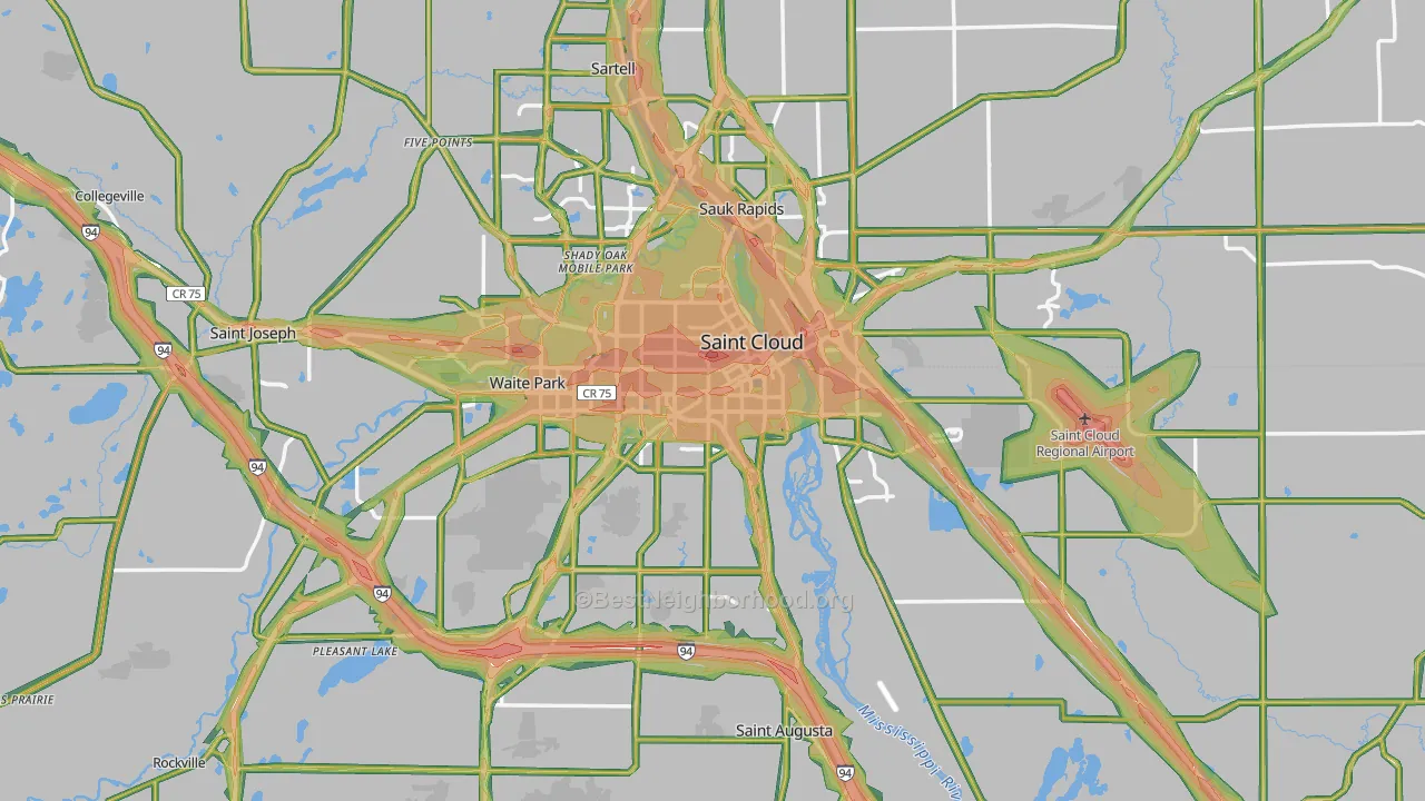 St. Cloud, MN Map of Noise Levels in St. Cloud