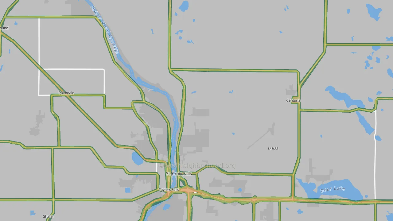 St. Croix Falls, WI Map of Noise Levels in St. Croix Falls