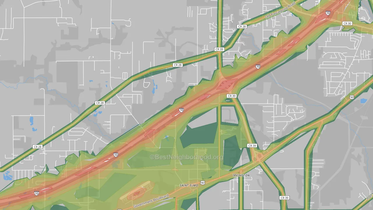 St. Elmo, AL Map of Noise Levels in St. Elmo