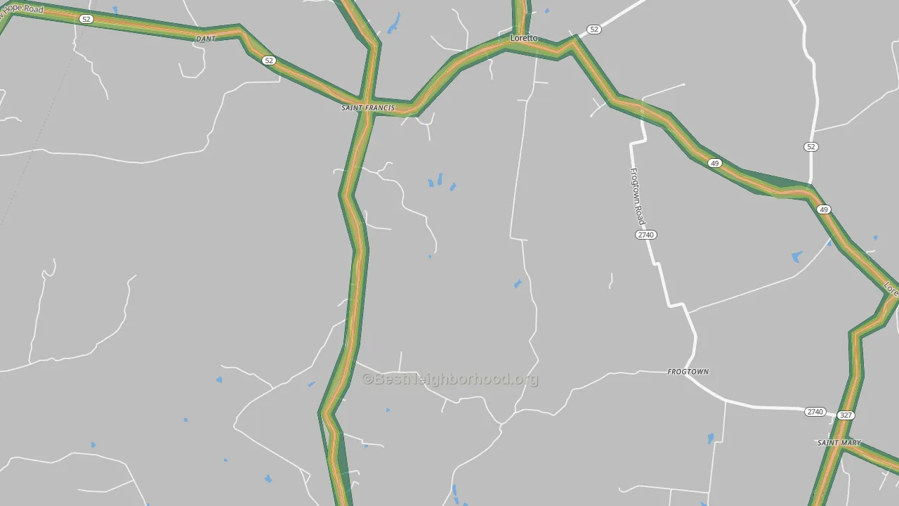 St. Francis, KY Map of Noise Levels in St. Francis