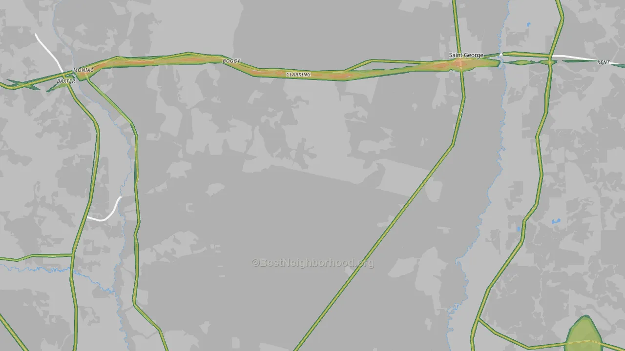 St. George, GA Map of Noise Levels in St. George