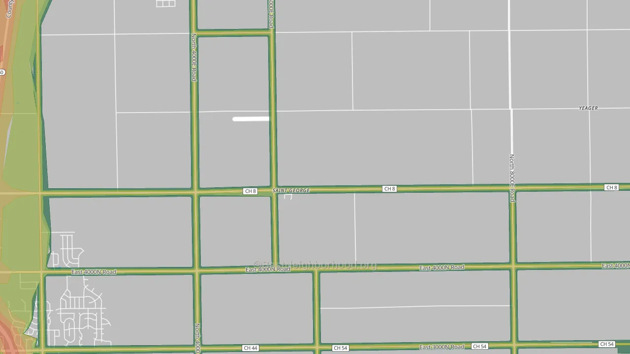 St. George, IL Map of Noise Levels in St. George