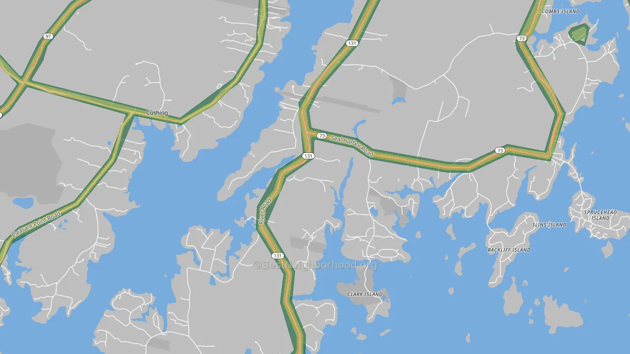St. George, ME Map of Noise Levels in St. George