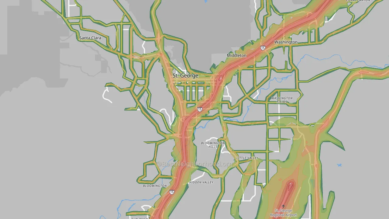St. George, UT Map of Noise Levels in St. George