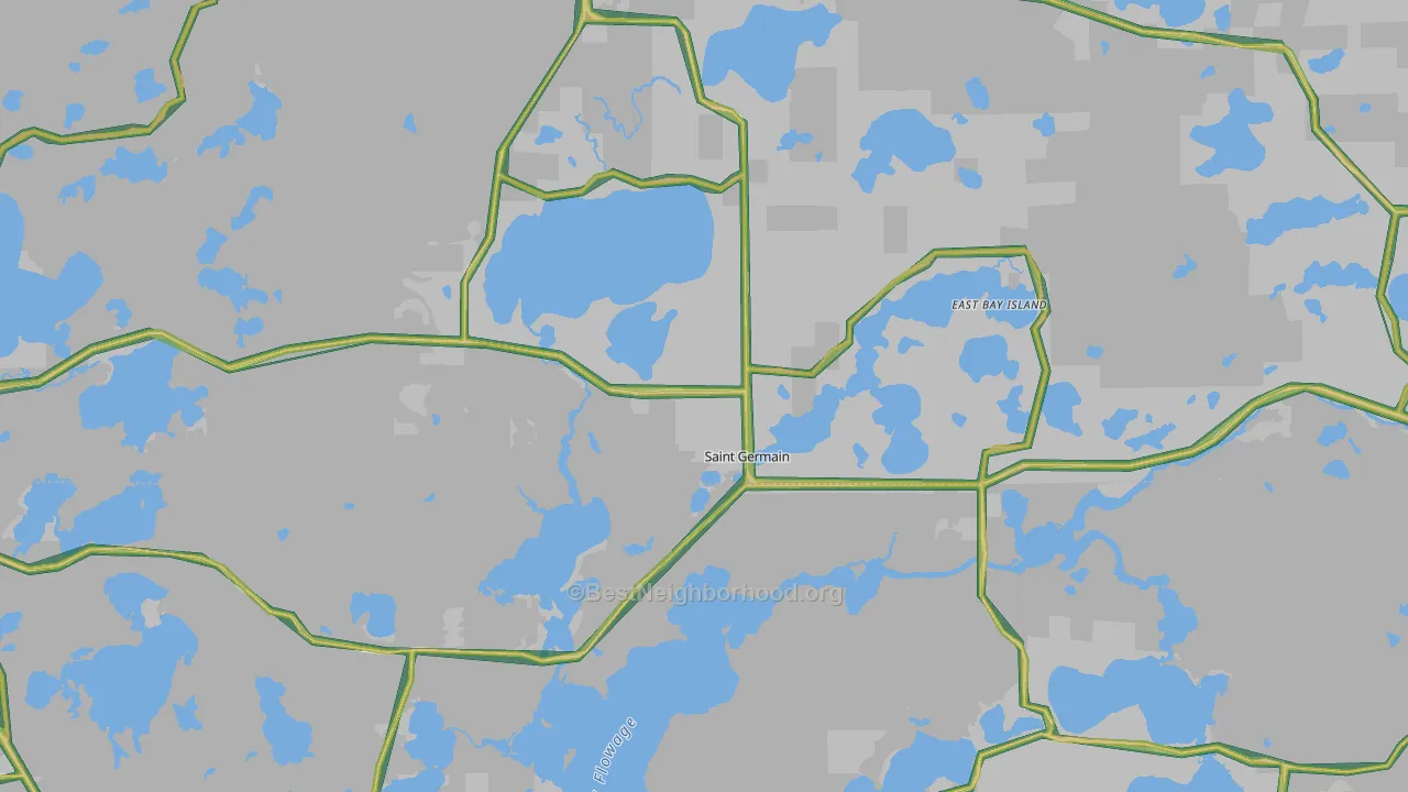 St. Germain, WI Map of Noise Levels in St. Germain