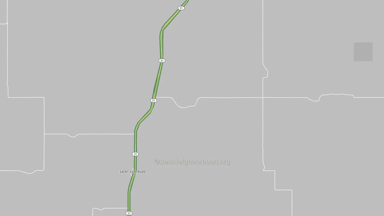 St. Gertrude, ND Map of Noise Levels in St. Gertrude