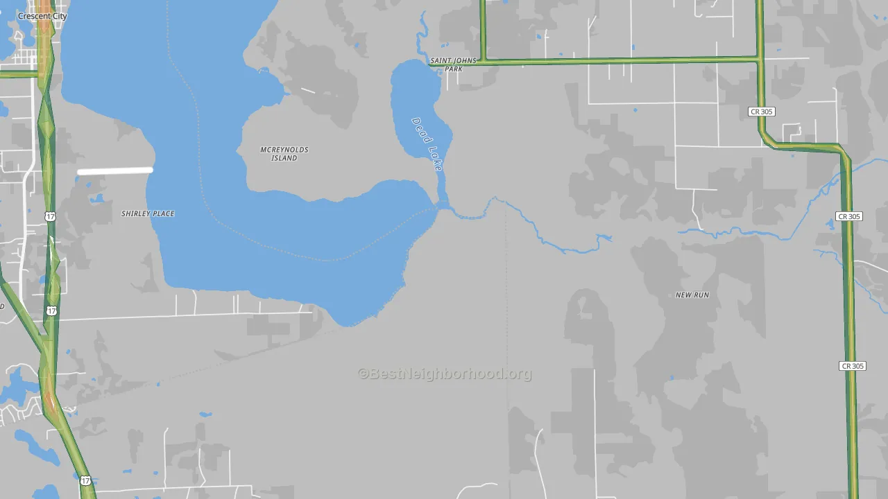 St. Johns Park, FL Map of Noise Levels in St. Johns Park