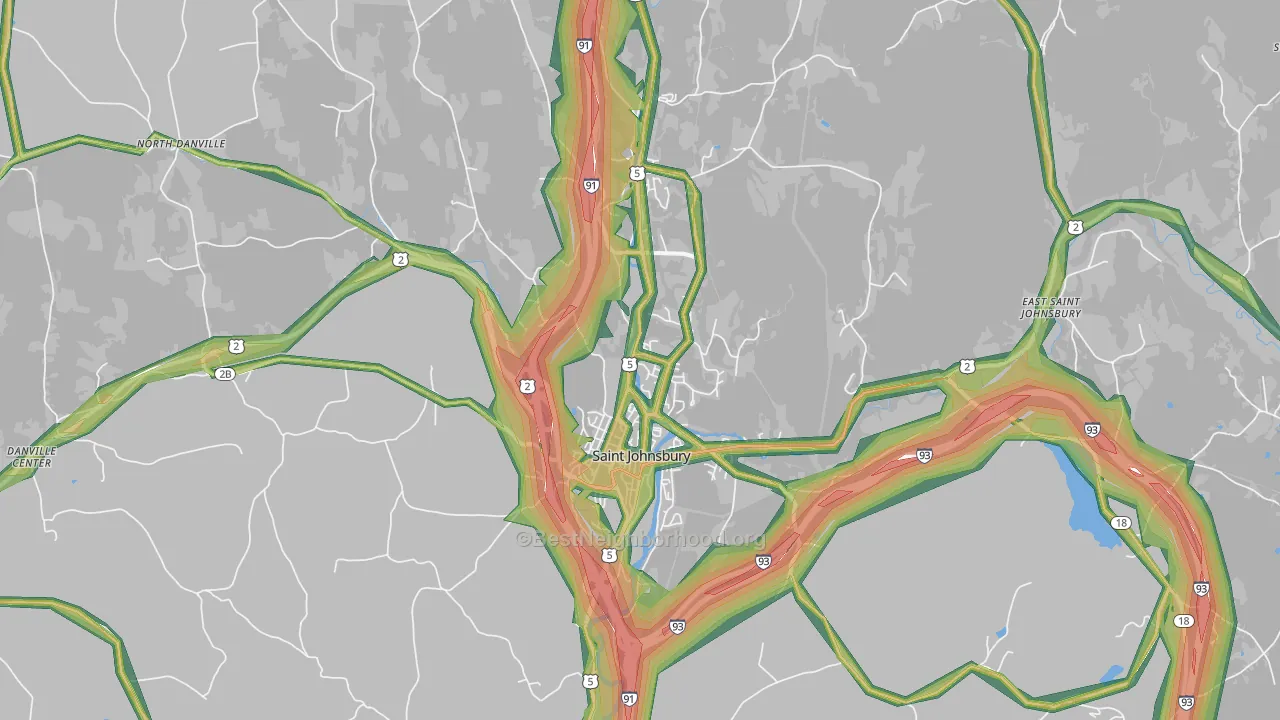 St. Johnsbury, VT Map of Noise Levels in St. Johnsbury