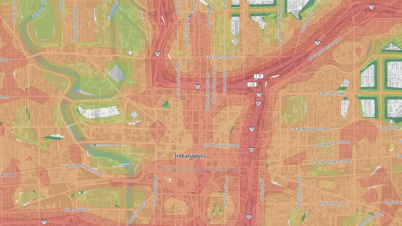 St. Joseph Historic Neighborhood, Indianapolis, IN Map of Noise Levels in St. Joseph Historic Neighborhood