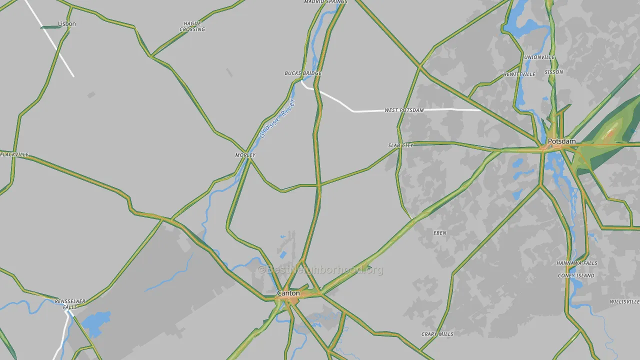 St. Lawrence County, NY Map of Noise Levels in St. Lawrence County