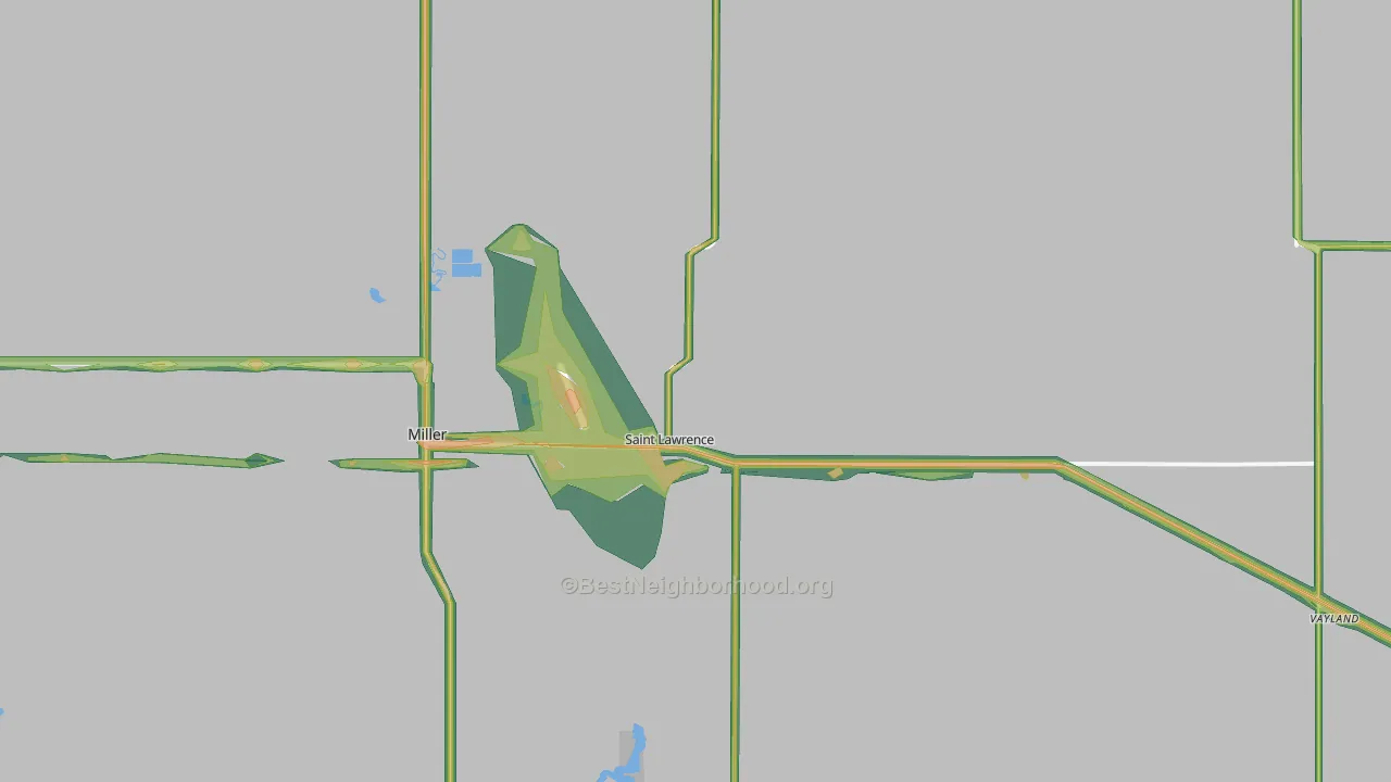 St. Lawrence, SD Map of Noise Levels in St. Lawrence