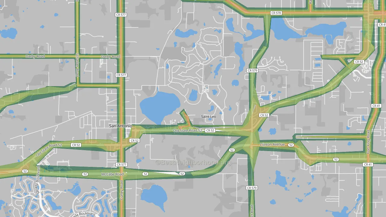 St. Leo, FL Map of Noise Levels in St. Leo