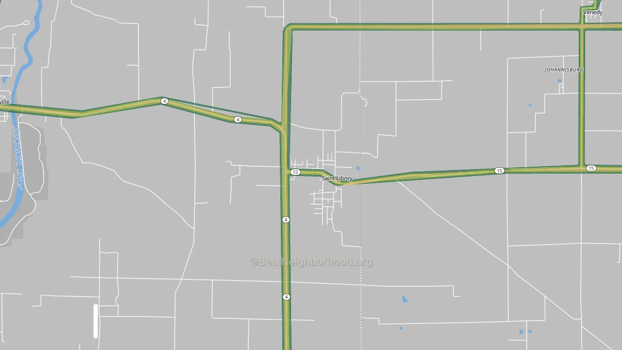 St. Libory, IL Map of Noise Levels in St. Libory