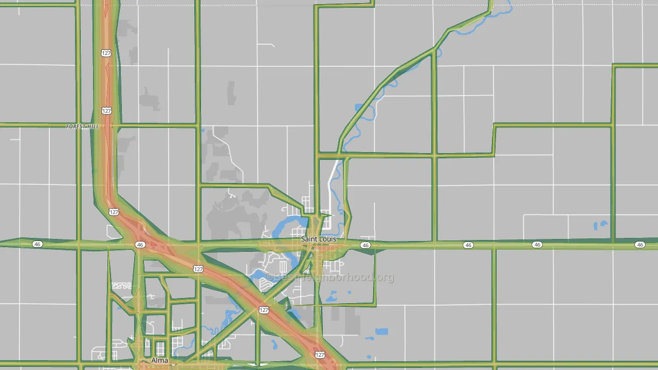 St. Louis, MI Map of Noise Levels in St. Louis