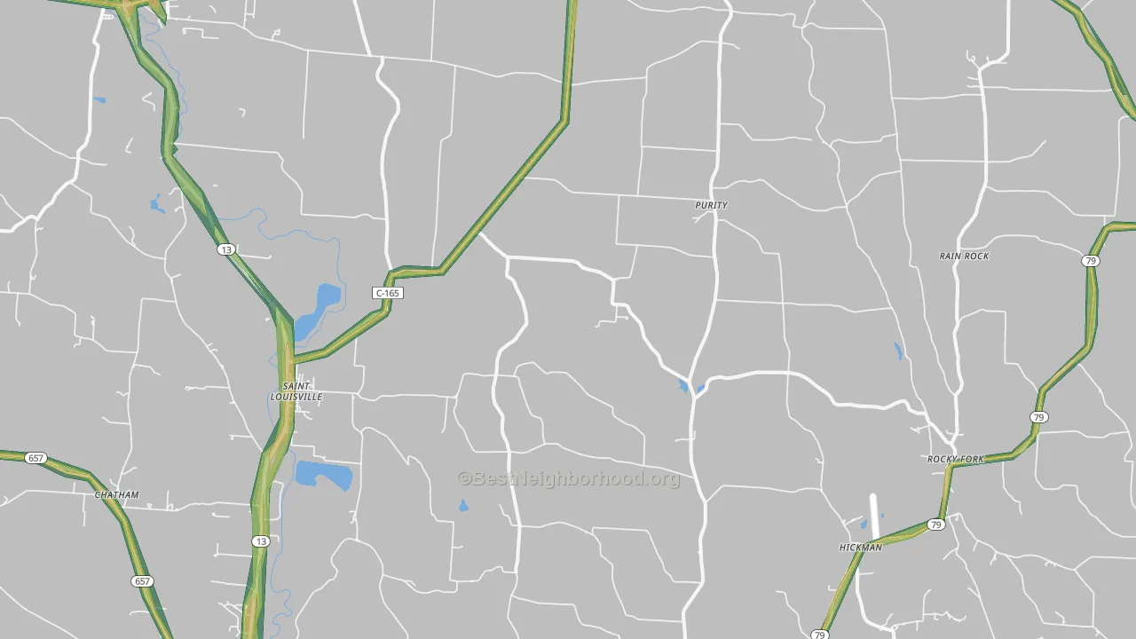 St. Louisville, OH Map of Noise Levels in St. Louisville