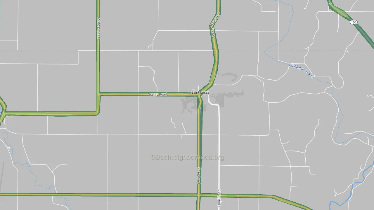 St. Lucas, IA Map of Noise Levels in St. Lucas