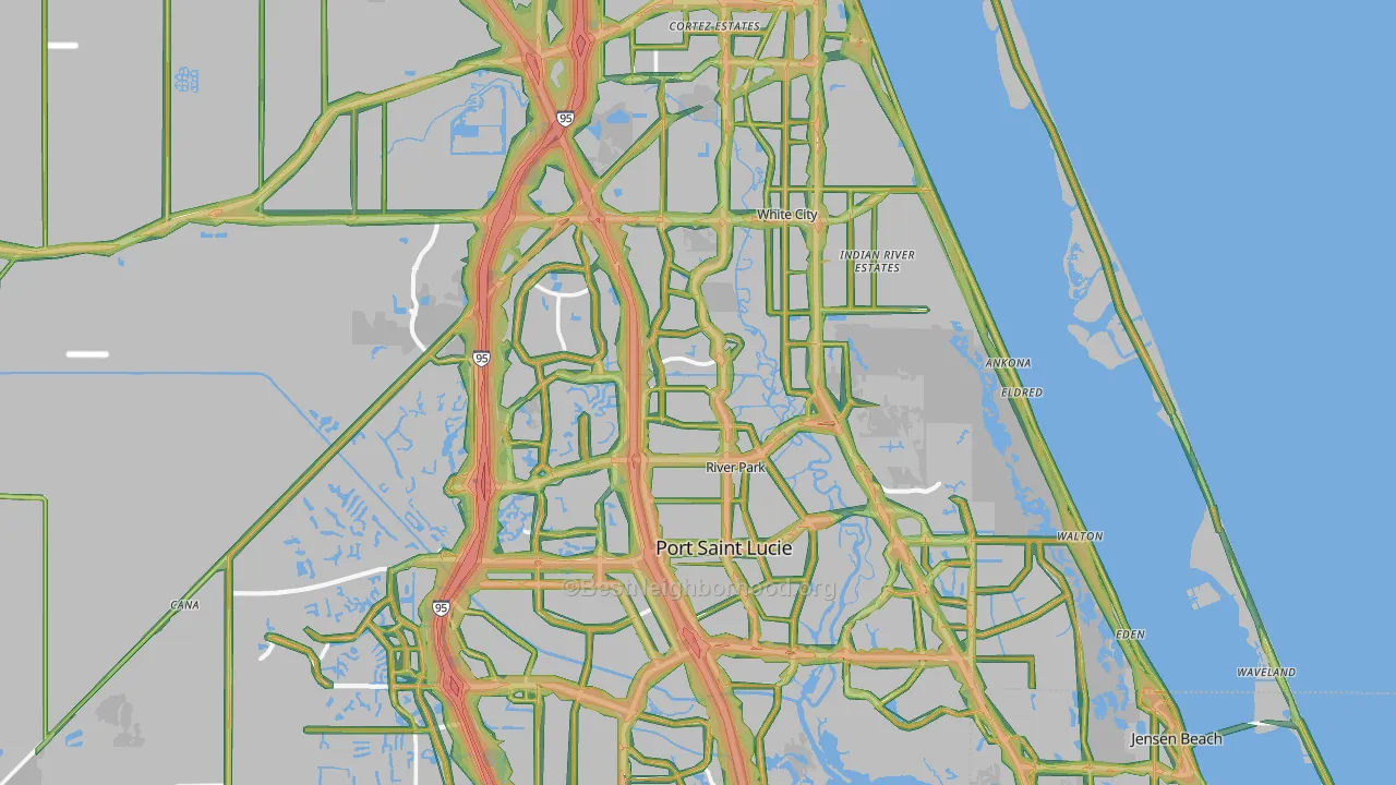 St. Lucie County, FL Map of Noise Levels in St. Lucie County