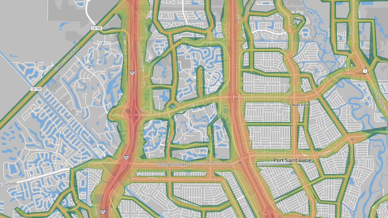St. Lucie West, Port St. Lucie, FL Map of Noise Levels in St. Lucie West