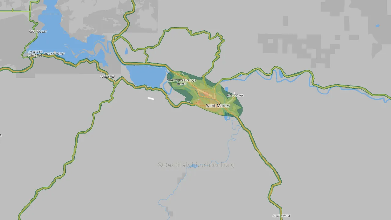 St. Maries, ID Map of Noise Levels in St. Maries