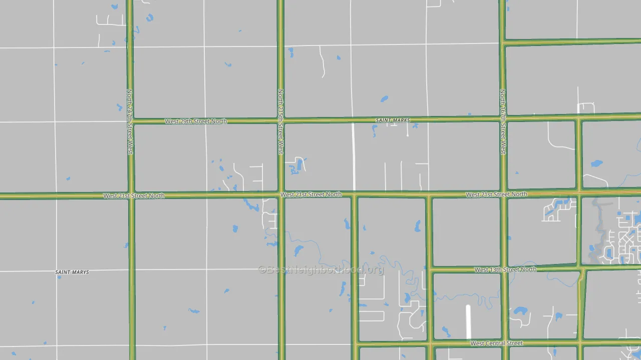 St. Marks, KS Map of Noise Levels in St. Marks