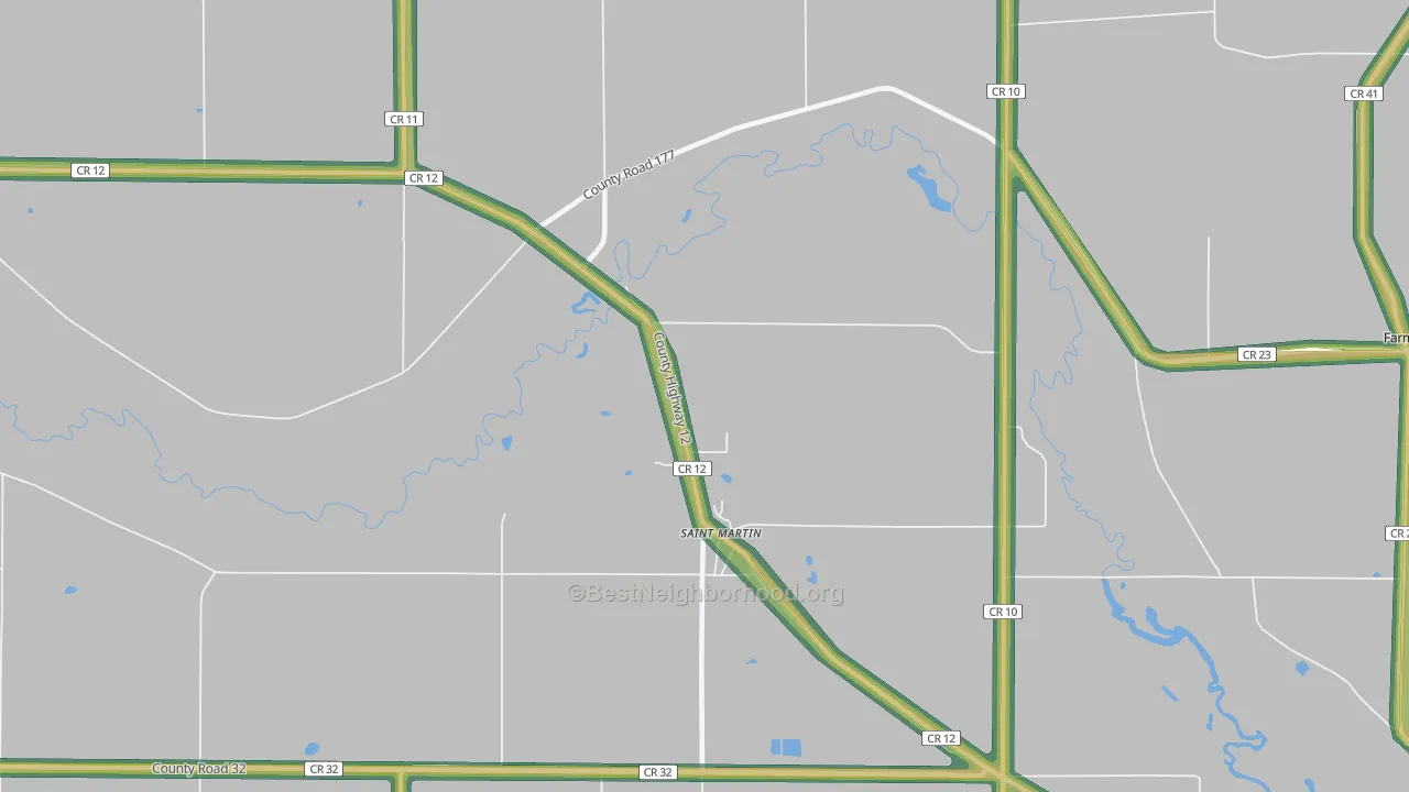 St. Martin, MN Map of Noise Levels in St. Martin
