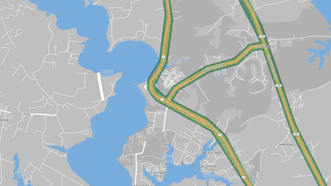 St. Marys City, MD Map of Noise Levels in St. Marys City